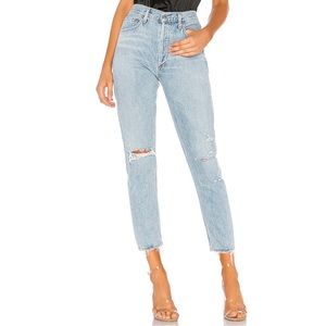 Agolde Jamie High Rise Classic Distressed Jeans, Size 25